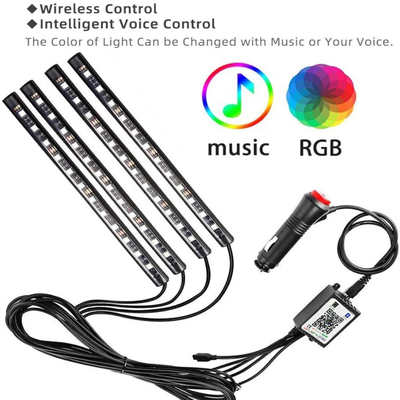 4 PC 48 주도하는 스트립 차량 실내 분위기는 USB 포트 APP 제어로 IP65를 밝힙니다